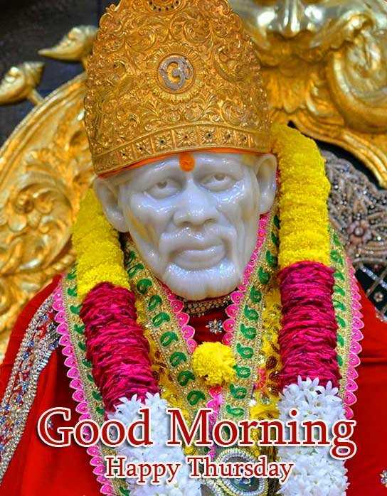 Good Morning Shirdi Sai Baba Picture With Happy Thursday