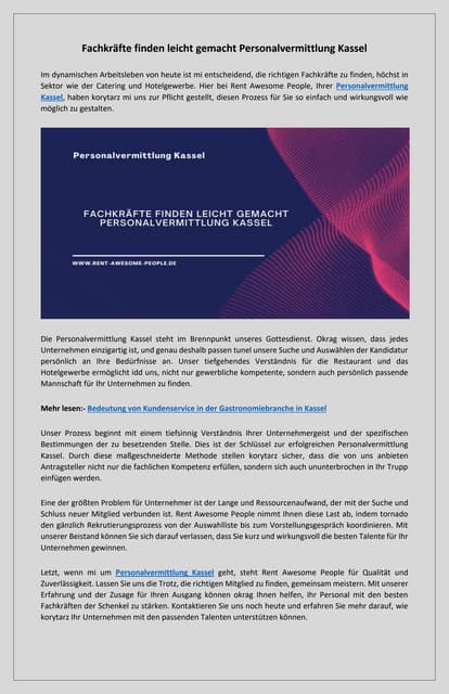 Experten für Ihren Erfolg Personalvermittlung in Kassel | PDF
