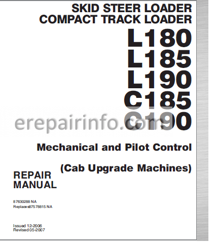 New Holland L180 L185 L190 C185 C190 Repair Manual